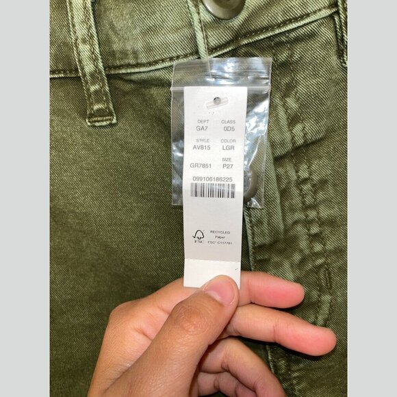 NWT J.Crew Size 27p Garment-Dyed Slim Wide Leg Jean Green SP' 2021 AV814 - Picture 3 of 14